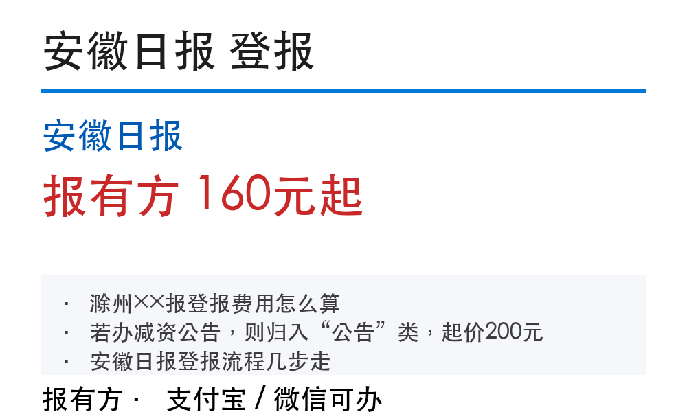 安徽日报登报挂失:报有方_30148