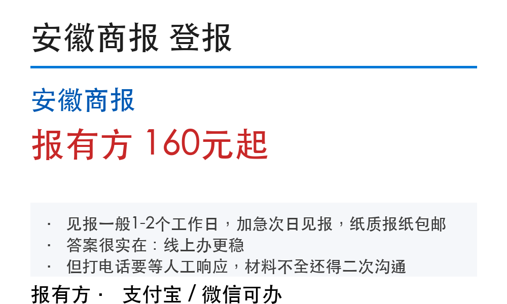 安徽商报登报挂失:报有方_30169