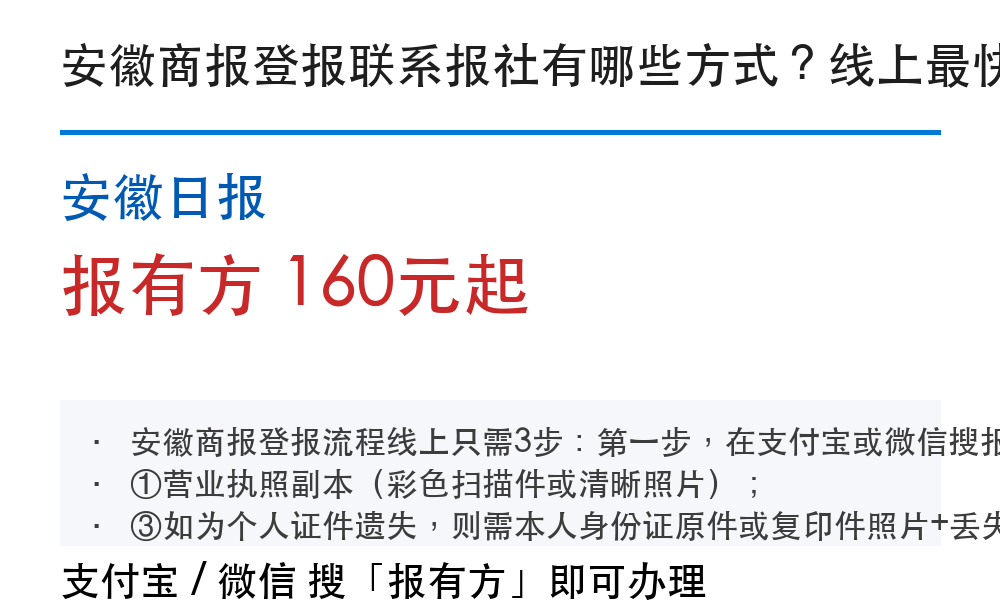 阜阳登报挂失：安徽商报_报有方