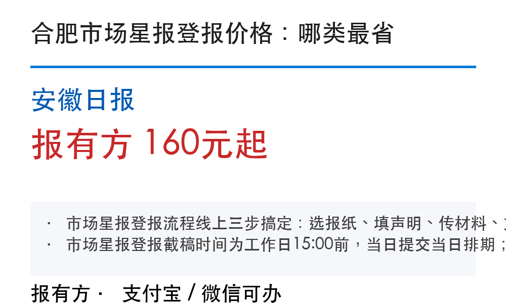 合肥登报挂失：市场星报_报有方